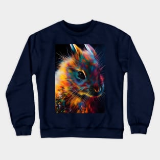 Colorful Year of the Rabbit 01 - Chinese Lunar Year Zodiac Sign or Easter Bunny Digital AI Art Crewneck Sweatshirt